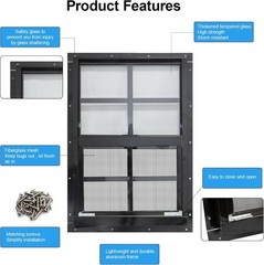 2 Pack 18×23 Aluminum Shed Windows with Tempered Glass and Fiberglass Screen