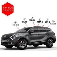 AUTOCLOVER Tape-On Rain Guards Window Visors 6 Pcs Set for Kia Sportage 2023 …