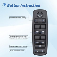 Master Power Window Switch Button Front Left Driver Side Fit for 2011 2012