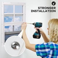 Double Pack 14″ x 21″ Durable Shed Windows with Built-In Screens & Easy Install