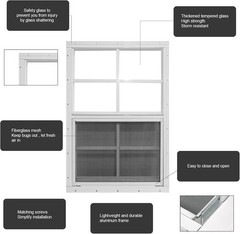 Versatile 12″ x 18″ Shed Windows – Modern Aluminum Frame, Water-Resistant Glass