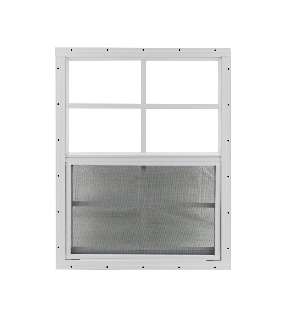 Shed Window 24 x 27 SAFETY / TEMPERED GLASS White Flush Playhouse Treehouse