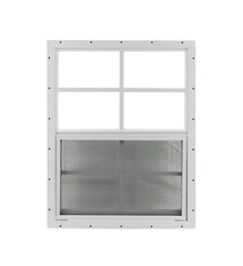 Shed Window 24 x 27 SAFETY / TEMPERED GLASS White Flush Playhouse Treehouse