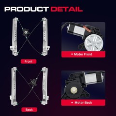 Front Driver Side Power Window Regulator with Motor (6 Pins) Fit for 2008-201…