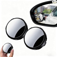 HD Glass Convex Blindspot Mirror with Vacuum Suction Cup, Side Mirror Blindspot