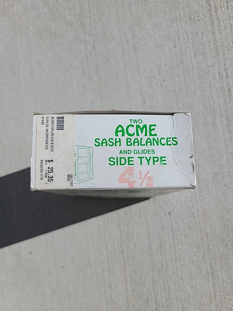 Twin ACME Sash balances and glides Side type, number 4-1/2
