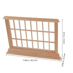 Beige Wooden Miniature Dollhouse Window Frame for Crafts and Fairy Houses