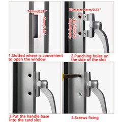1X Aluminum Alloy Casement Window Handle Lock Left/Right Hand Anti-theft Lock