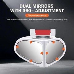 2 PCS Blind Spot Mirror, Double-Sided Wide Angle 360 Degree Adjustable Rearview