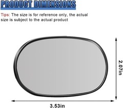 2PCS Framed Oval Blind Spot Mirrors for Car, Universal 360° Adjustable Stick-on