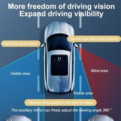 Heart-Shaped Frameless Blind Spot Mirrors for Cars, Universal Wide Size: Heart