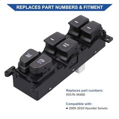 Master Power Window Switch Button, Front Left Driver Side, Compatible with