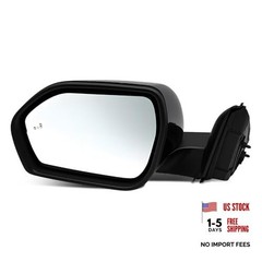 Left Driver Side Mirror Assembly Compatible with Left (10 Pins) Bright Black