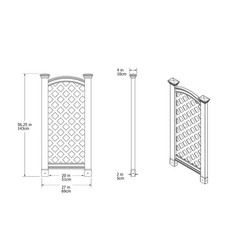 27″L X 56″H Luxembourg Vinyl Privacy Screen, White, VA68199