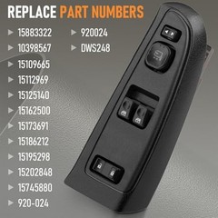 15883322 Driver Side Power Window Switch & Black Bezel Assembly/Fold Mirror |
