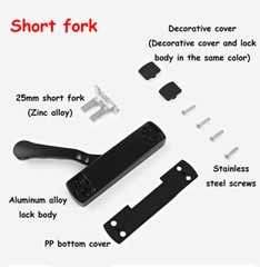 Left right Universal Aluminum Alloy Internal & External Flat Handle For Window