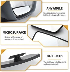 2 PCS Rear View Blind Spot Mirror, 3.7 x 1.4 Inches HD Rectan Style: Rectangle