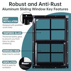 2 Pack 18″x23″ Flush Mount Shed Windows with Tempered Glass & Screen – Ideal for