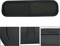 Aluminum Alloy RV Sliding Pull up Window 42W X 12H with DOT Certification, Black