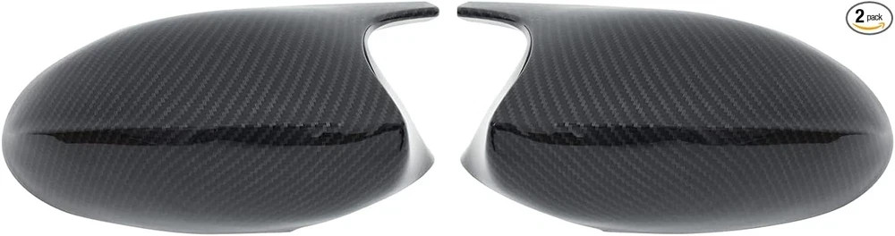 Pair of Carbon Fiber ABS Rear View Door Side Mirror Cover Cap for 3 Series E90 E