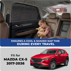 Car Window Screen for Mazda CX 5 2017 2026 Two Pack Breathable Mesh Bug UV