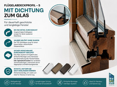 Casement Cover Profile with Seal | Weather Leg | Wooden Window Aluminium Protection Profile