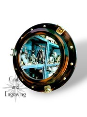 Handmade Wooden Porthole-Window Round Mirror Nautical Wall Decor