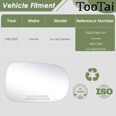 Replacement Mirror Glass – Compatible with vehicles – Accord 1998-2002 sedan – n
