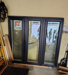 United 4800 Fixed Home Window 71.5×61.5 Black/White Vinyl Low-E Double Pane