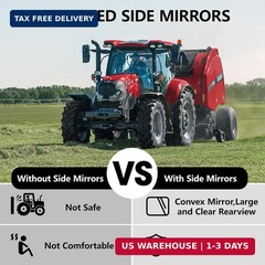 Tractor Mirrors, Strong Magnetic Side Mirrors for Tractors, Forklifts, Lawn Move