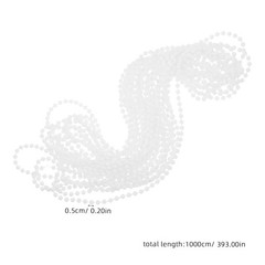 White Continuous Beaded Chain Replacement for Roller Blinds Pom Material