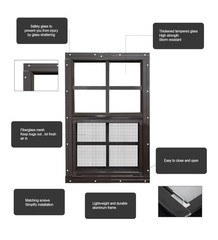 *Free shipping*12″ x 18″ 2Shed Windows with Tempered Glass and (S203)