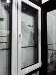 Double Sash European Tilt & Turn Window uPVC Black Exterior – In Stock in NJ!