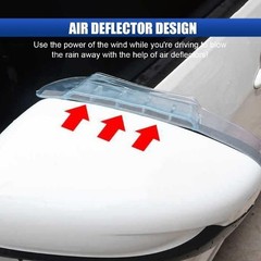 2PCS Universal PVC Rearview Mirror Rain Guards with Air Guide, Clear Waterproof