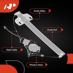 Power Window Regulator with 2-pin Motor Compatible with Jeep Wrangler 2007