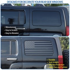 Rear Side Window American Flag Decals Compatible with 2005-2009 Hummer H3, Am…
