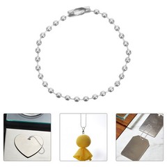 50Pcs Versatile DIY Iron Bead Chains for Keychains and Jewelry Light Grey