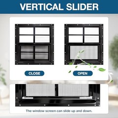 2 Pack 24×24 Shed Windows with Tempered Glass & Fiberglass Screen for Coop, Barn