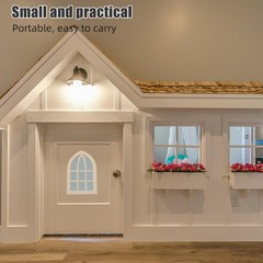 16Pcs Miniature Wood Window Frames for Dollhouse Small Beige Reusable Decor