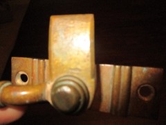 lot of 2 old Antique reclaimed brass window handle lock pull handle
