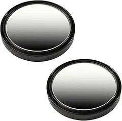 2PCS 2″ Round HD Glass Convex Rear View Mirror, 360° Rotate Wide Color: Black