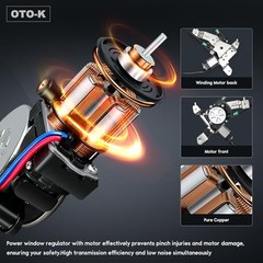 OTO-K Rear Passenger Side Window Regulator w/Motor Front Right 748-229