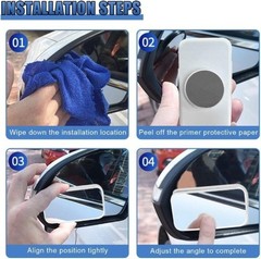 2-Pack Rectangular Blind Spot Mirrors for Cars, HD Glass Wide Angle Convex Stick