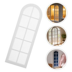 2Pcs Durable White Dollhouse Mini Window Frames for DIY Plastic Furniture Decor