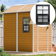 2 Pack Heavy Duty Shed Windows – Black Aluminum Frame with Bug-Resistant Screens