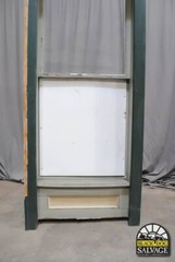 Salvaged Window, 97″H x 40.5″W, Reclaimed Victorian Storefront, Arched
