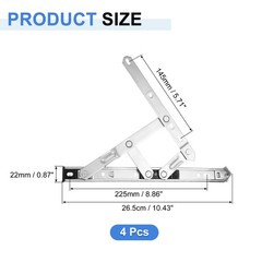 4Pcs Casement Window Hinge, 10-inch Stainless Steel Friction Stay Hinges