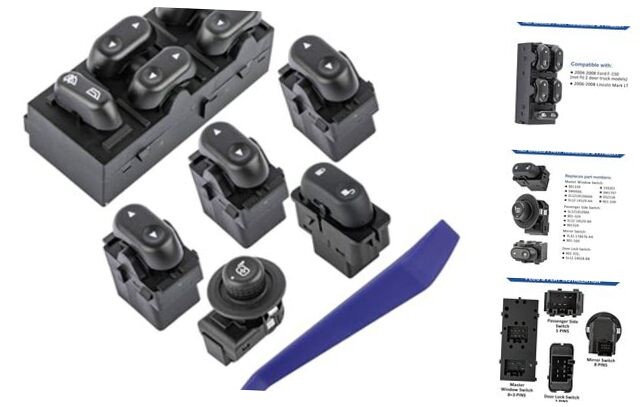 Driver & Passenger Side Power Window Switches & Mirror Door Lock Control