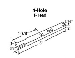 20 pack Pivot Bar, 3 inch, 4 hole Columbia / Boreal Vinyl Window – Zinc