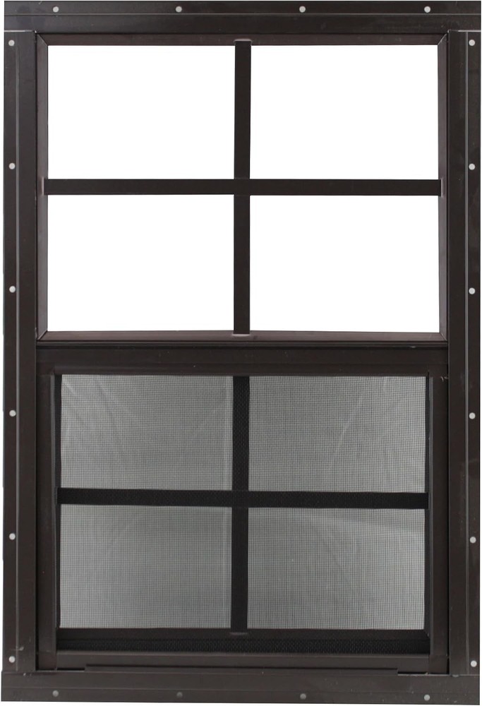 Shed Windows & More 12″ w x 18″ t Black Flush Aluminum shed Windows Tempered